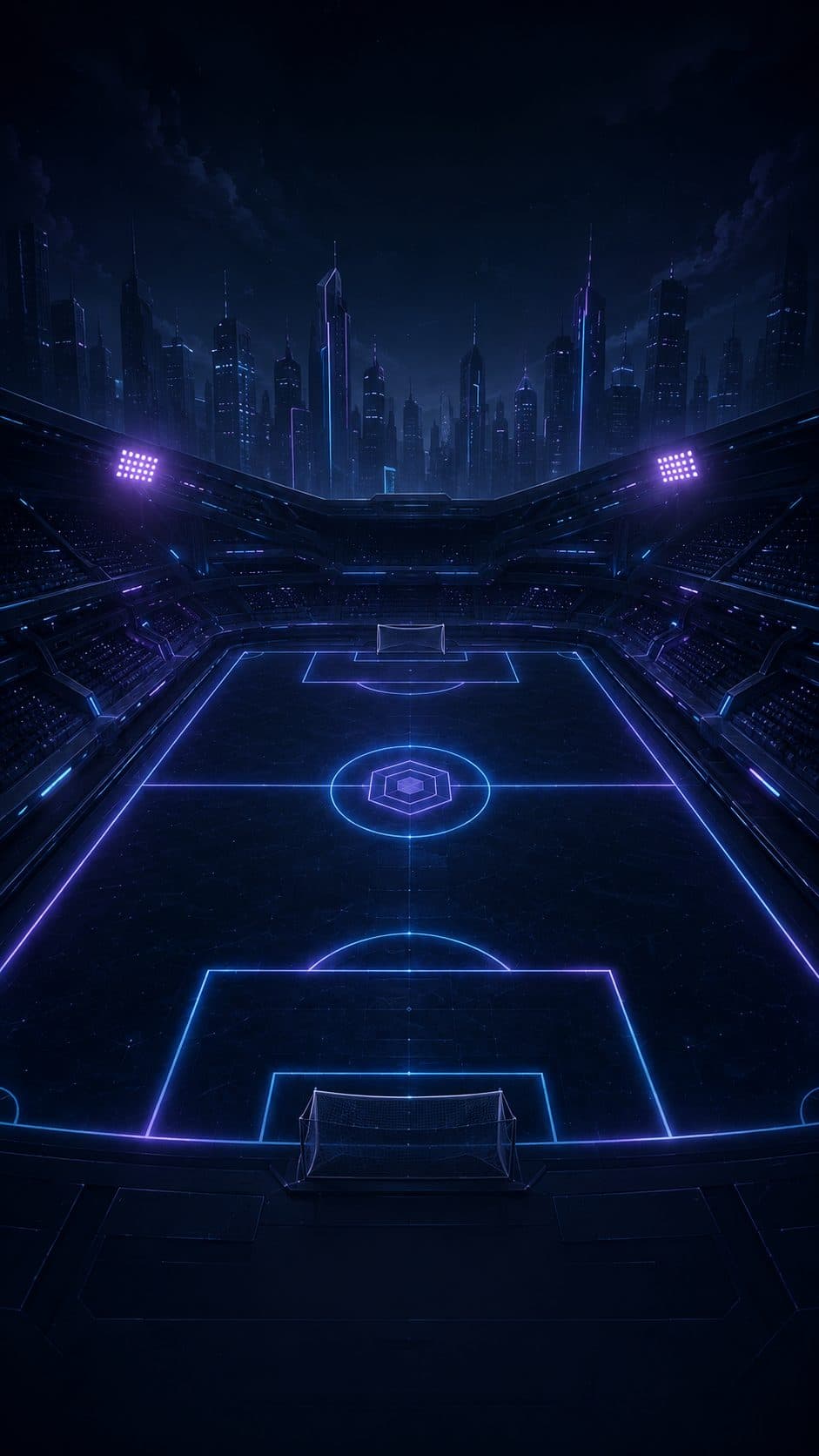 Neon pitch background, one of the in-game cosmetic arenas